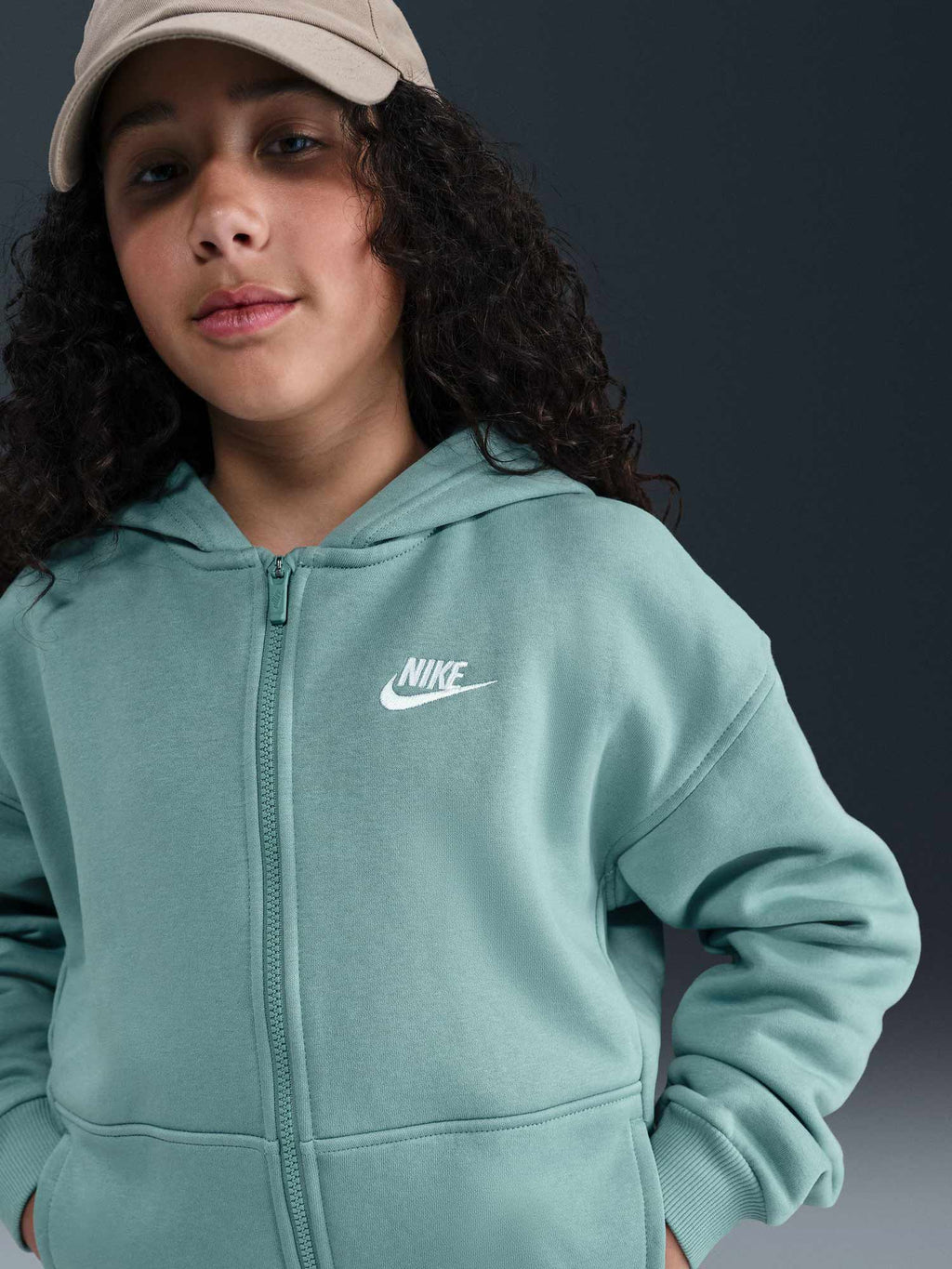 NIKE Суитшърт G NSW CLUB FLC OVRSZD FZ LBR