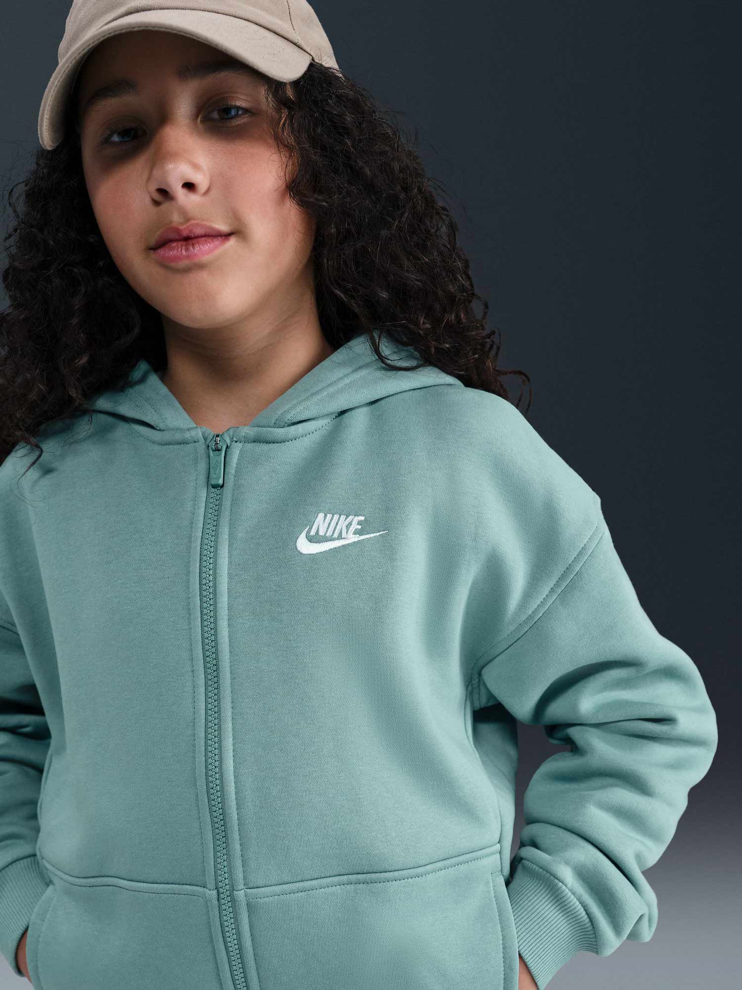 NIKE Суитшърт G NSW CLUB FLC OVRSZD FZ LBR