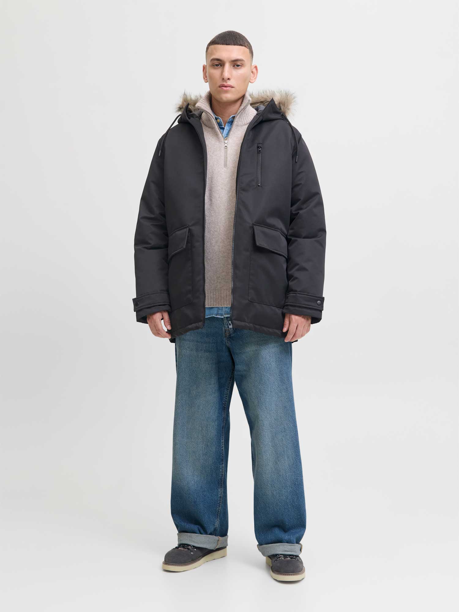 JACK & JONES Яке JJCHARLIE DETACHABLE FAUX FUR PARKA
