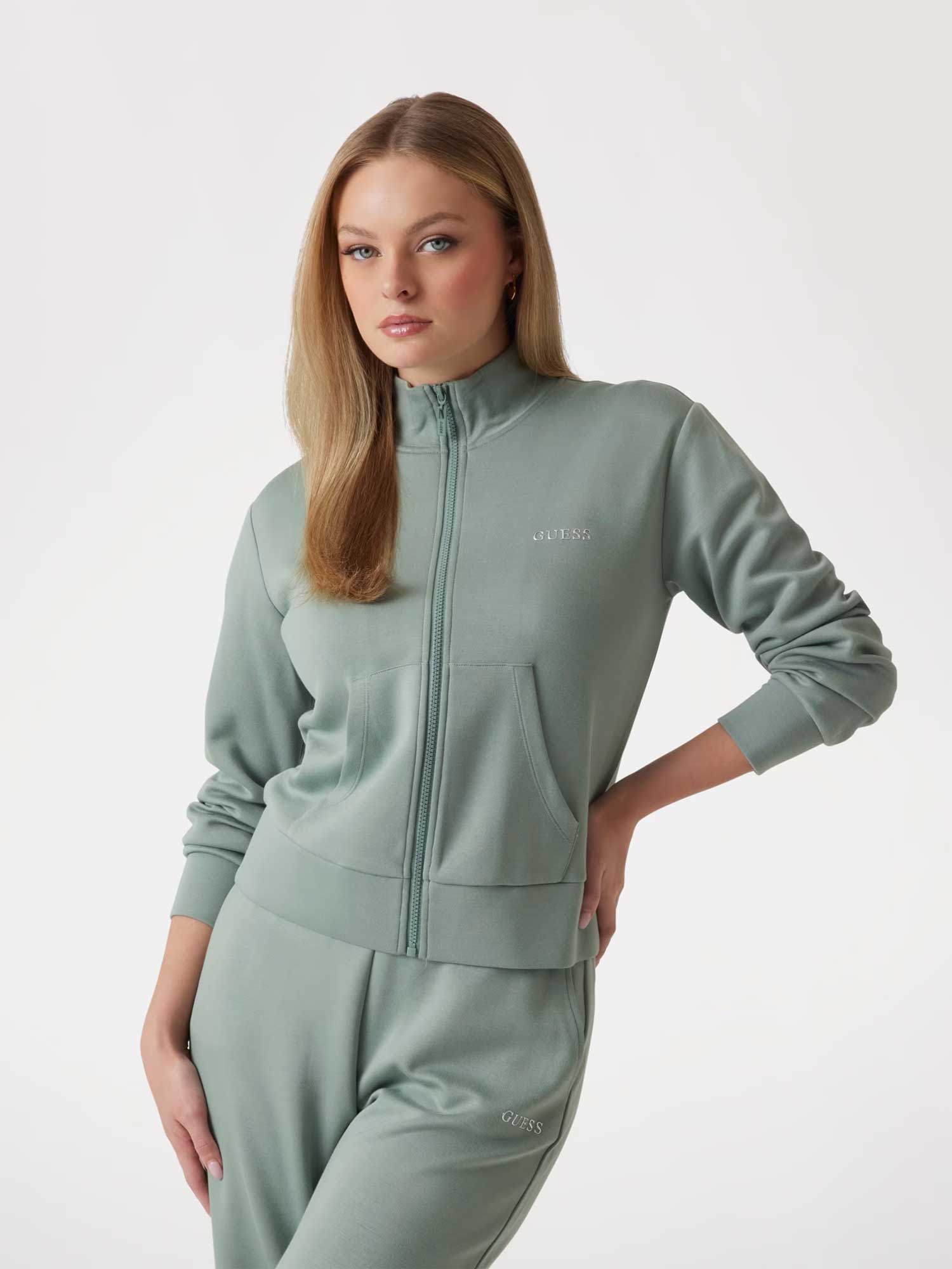 GUESS Спортно горнище GELSEY FULL ZIP SWEATSHIRT