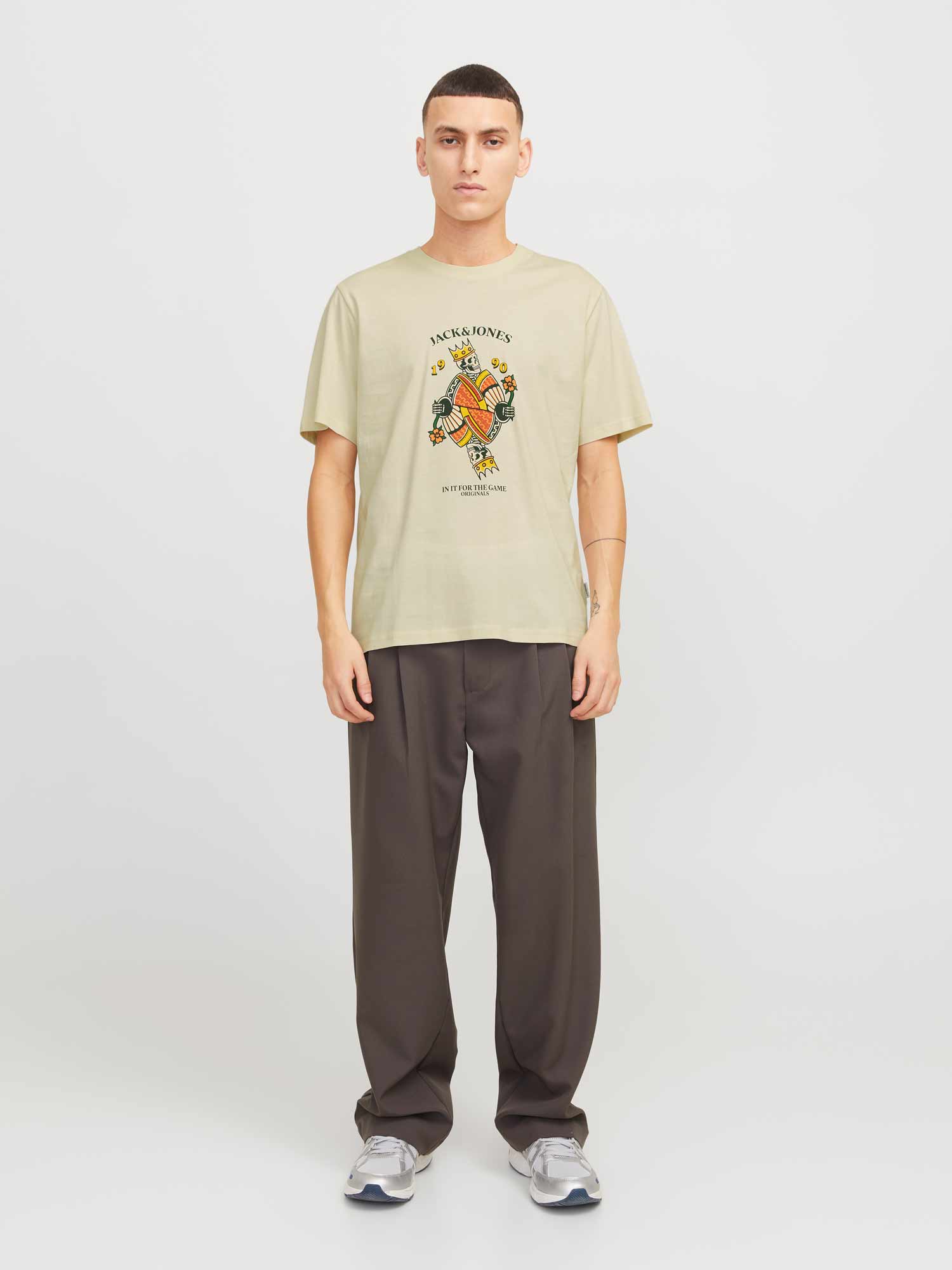 JACK & JONES Тениска JORANATOMY SKULL TEE SS CREW NECK SN