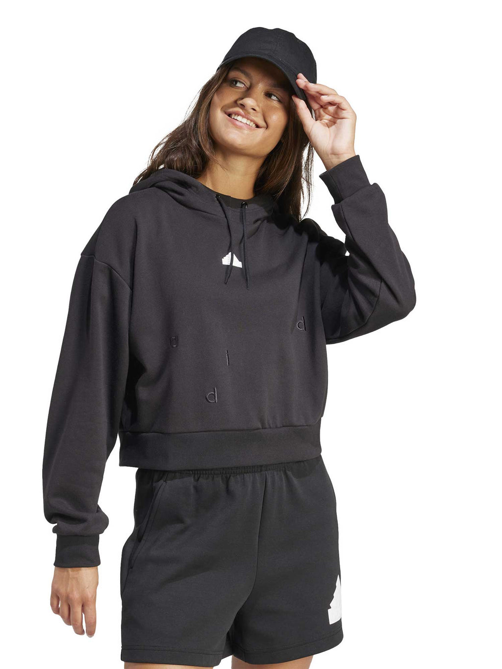 ADIDAS SPORTSWEAR Суитшърт Embroidered French Terry Crop Hoodie