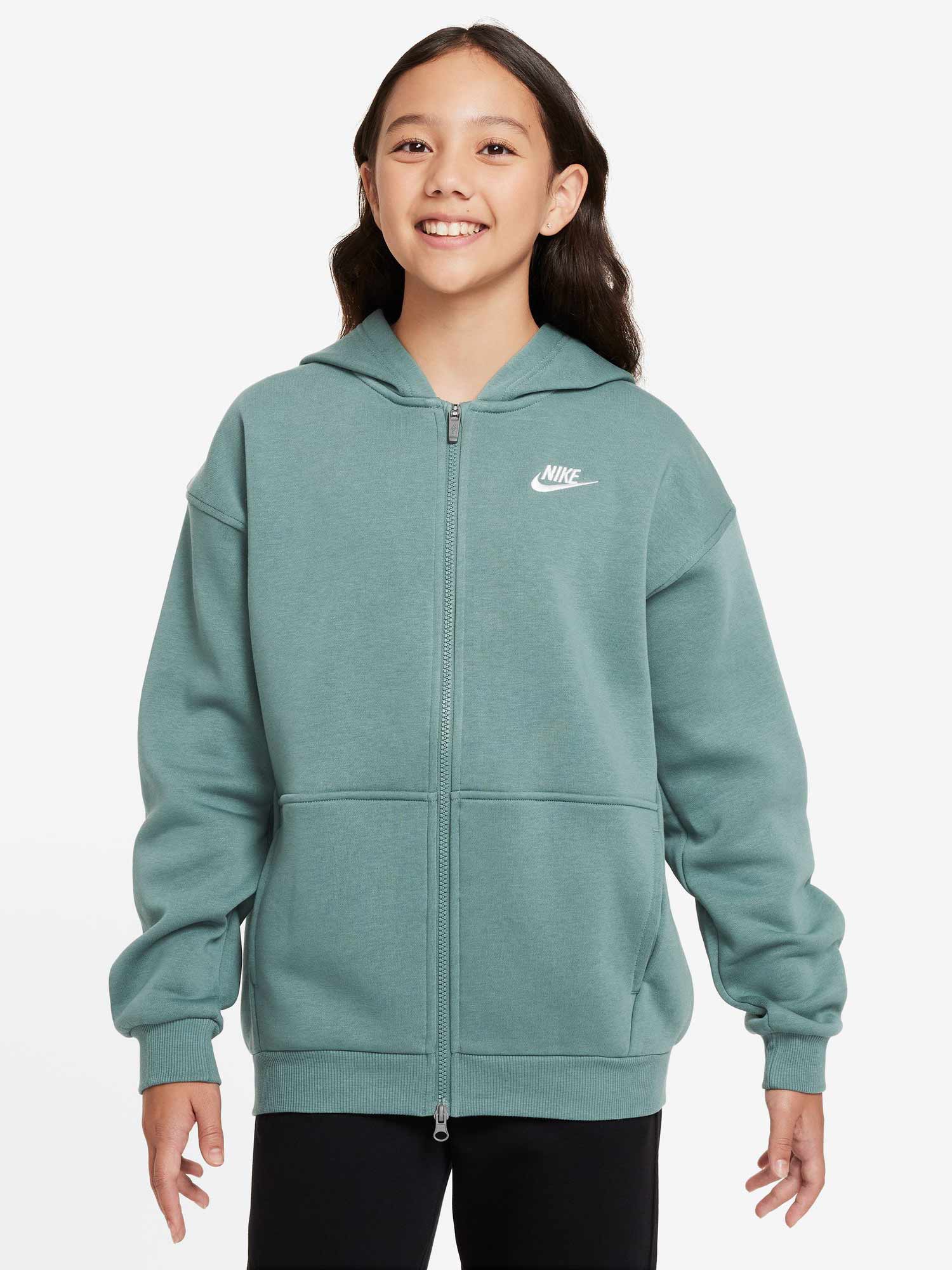NIKE Суитшърт G NSW CLUB FLC OVRSZD FZ LBR